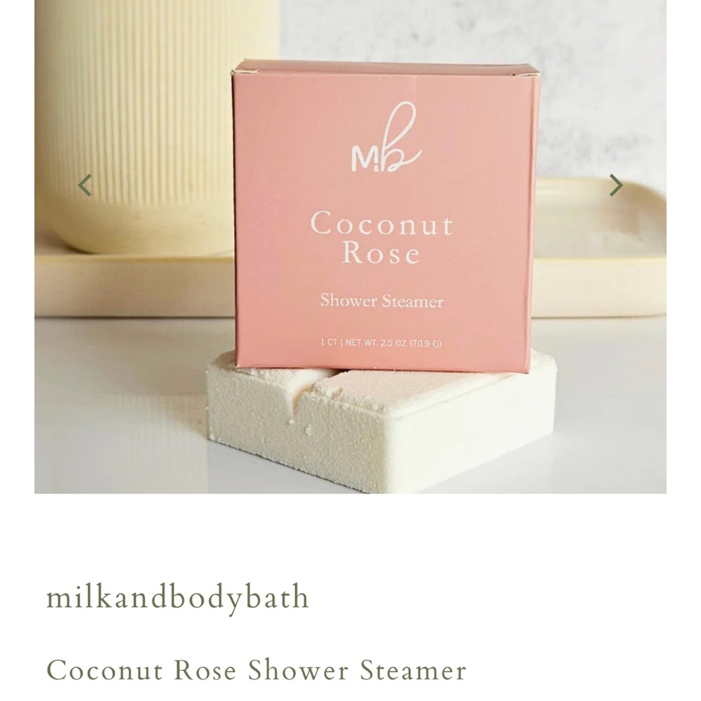 NEW IN BOX coconut rose shower steamer